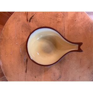 Pigeon Forge Pottery Glazed 4” Small Bowl w/ Handle Spout Yellow Vintage (6408)